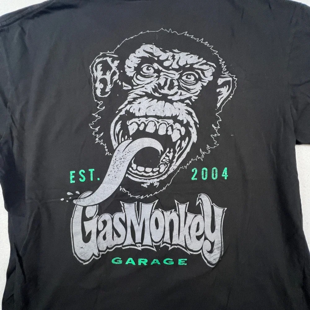Gas Monkey Garage T-Shirt Mens 2XL Black Graphic Logo Crew Neck Fast N Loud Tee